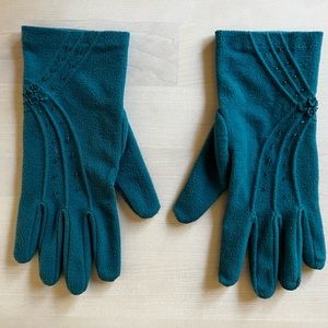 Lightweight Fleece Teal Retro Gloves